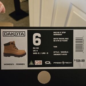 Dakota Steel Toe Work Boots - Womens Size 6